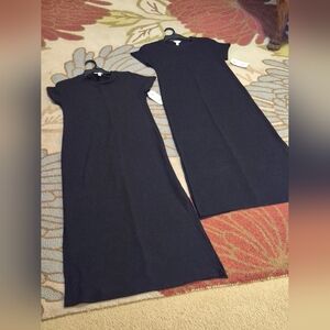 NWT Lot Of 2 Womens Black Rib Maxi Dress, Assorted Sizes, $32 Value